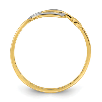 14k and White Rhodium Heart and Key Ring