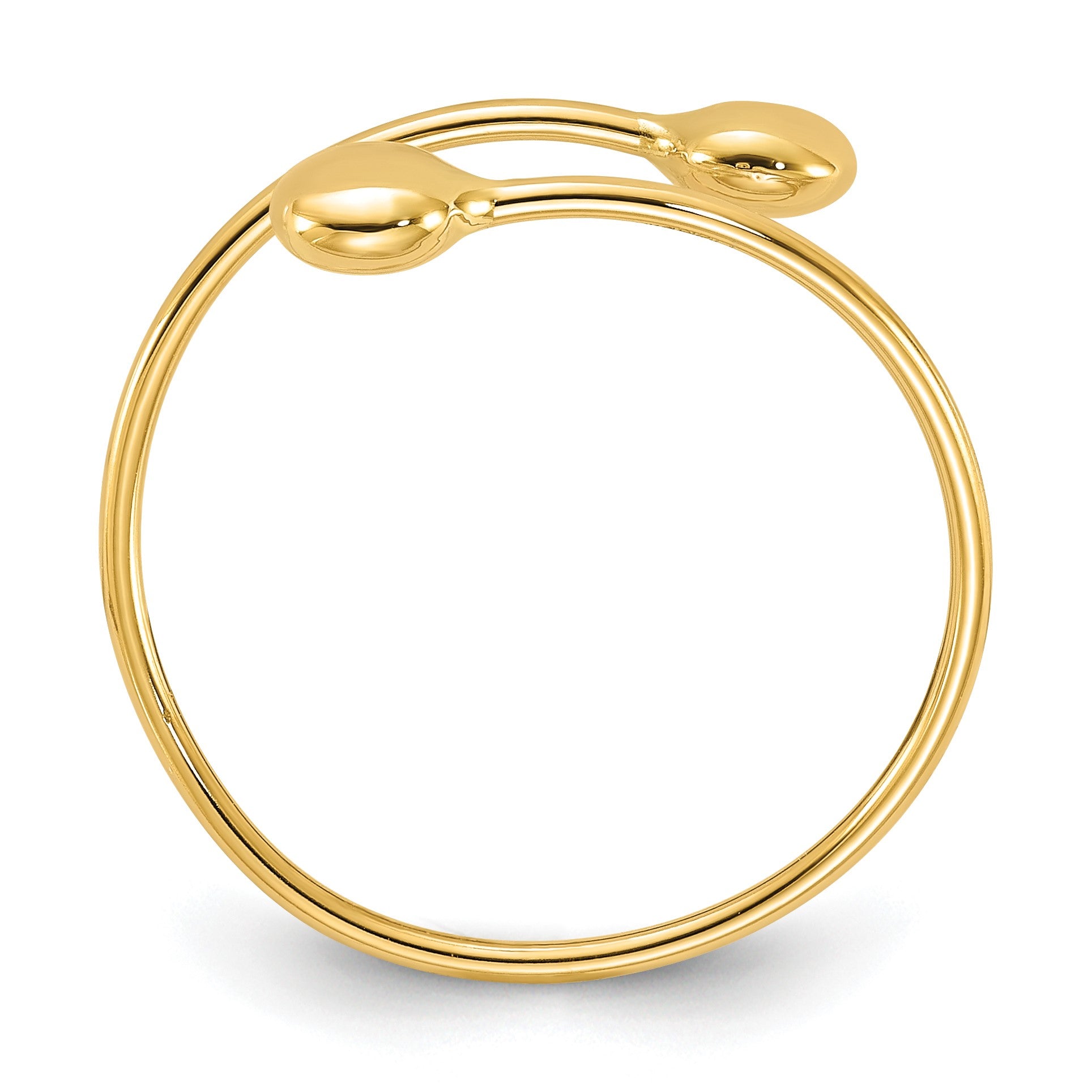 14K Polished Adjustable Fashion Bypass Ring