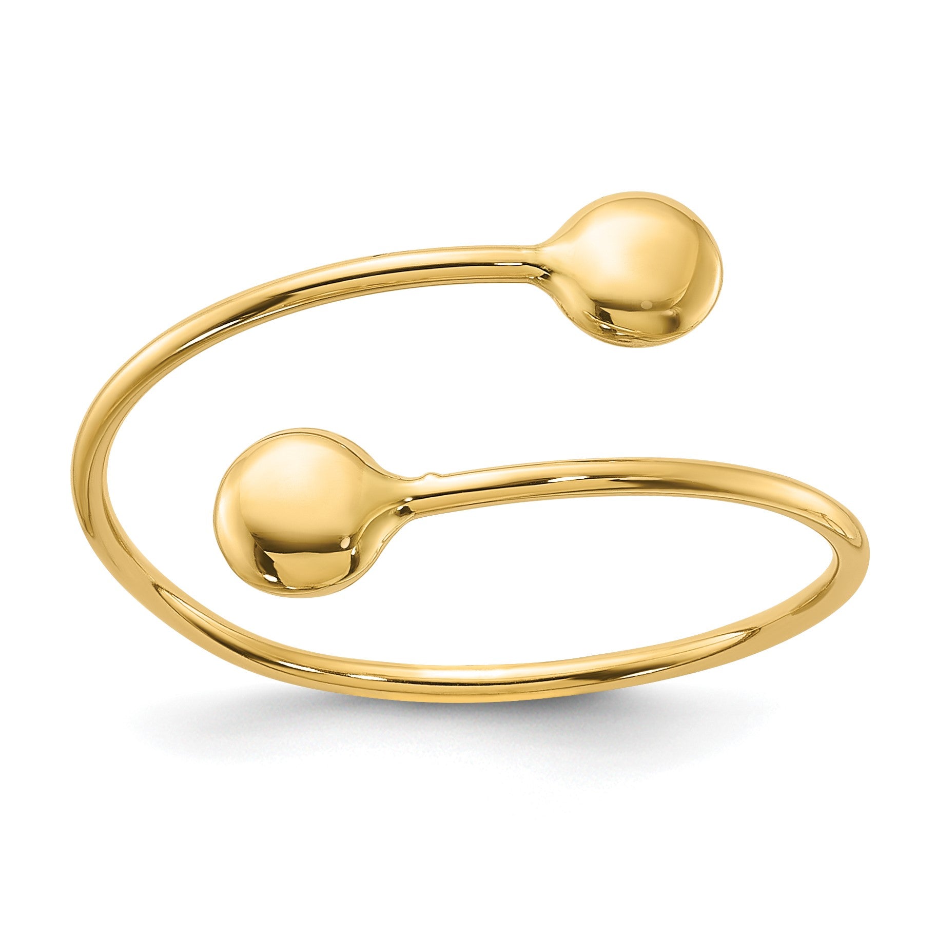 14K Polished Adjustable Fashion Bypass Ring
