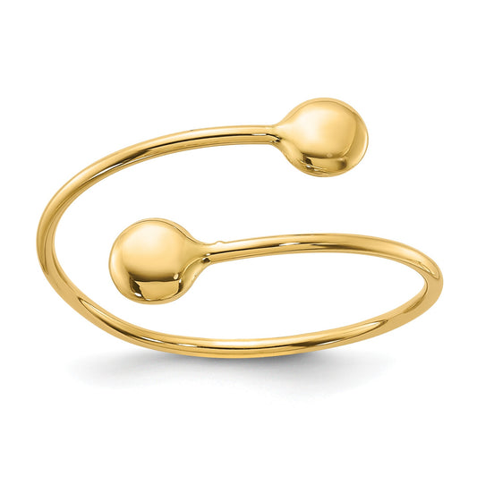 14K Polished Adjustable Fashion Bypass Ring