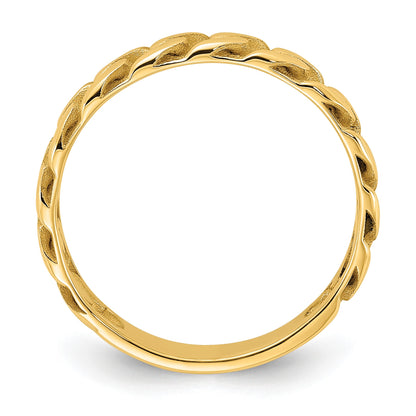 14k Polished 4mm Curb Link Ring Size 10