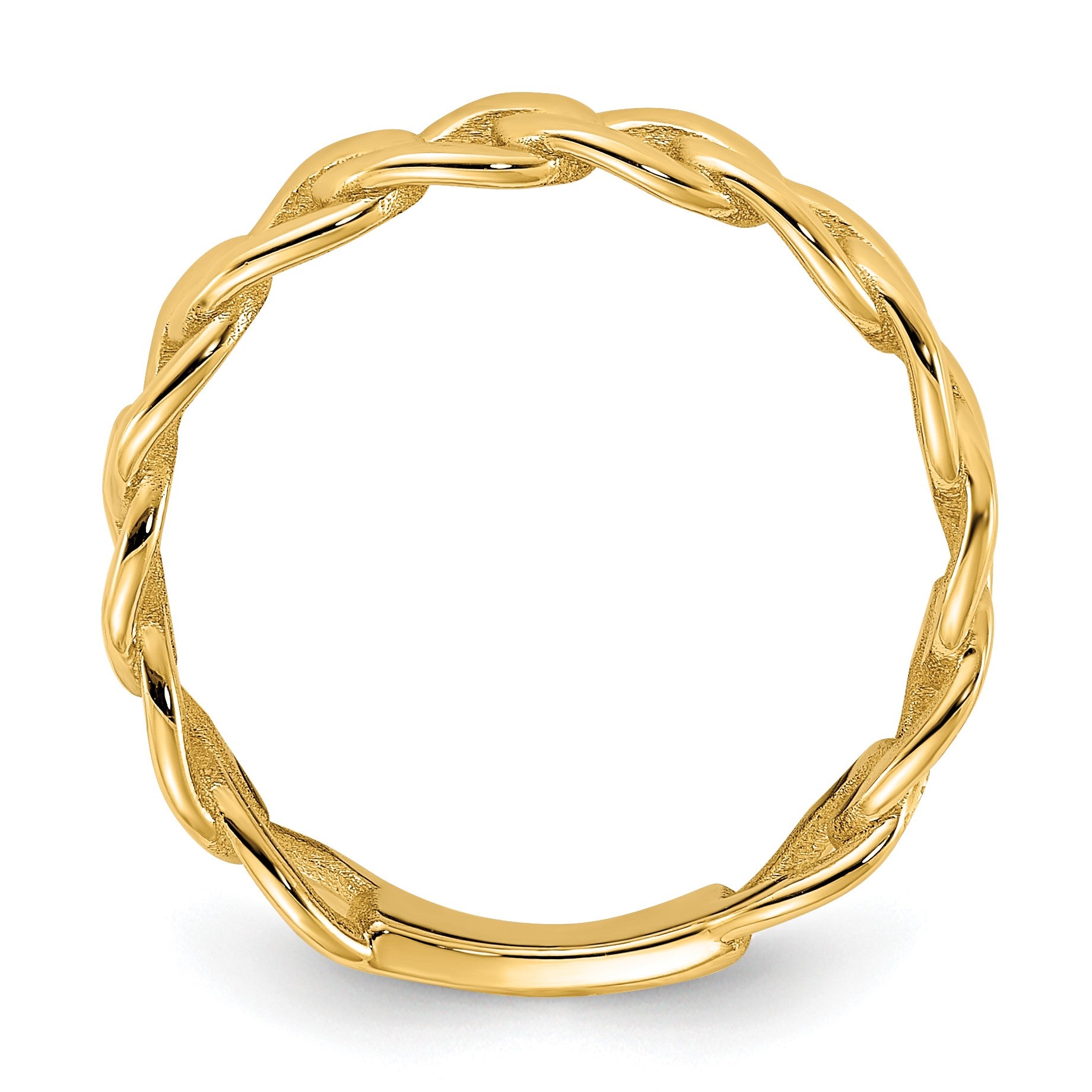 14k Polished 5mm Curb Link Ring Size 6