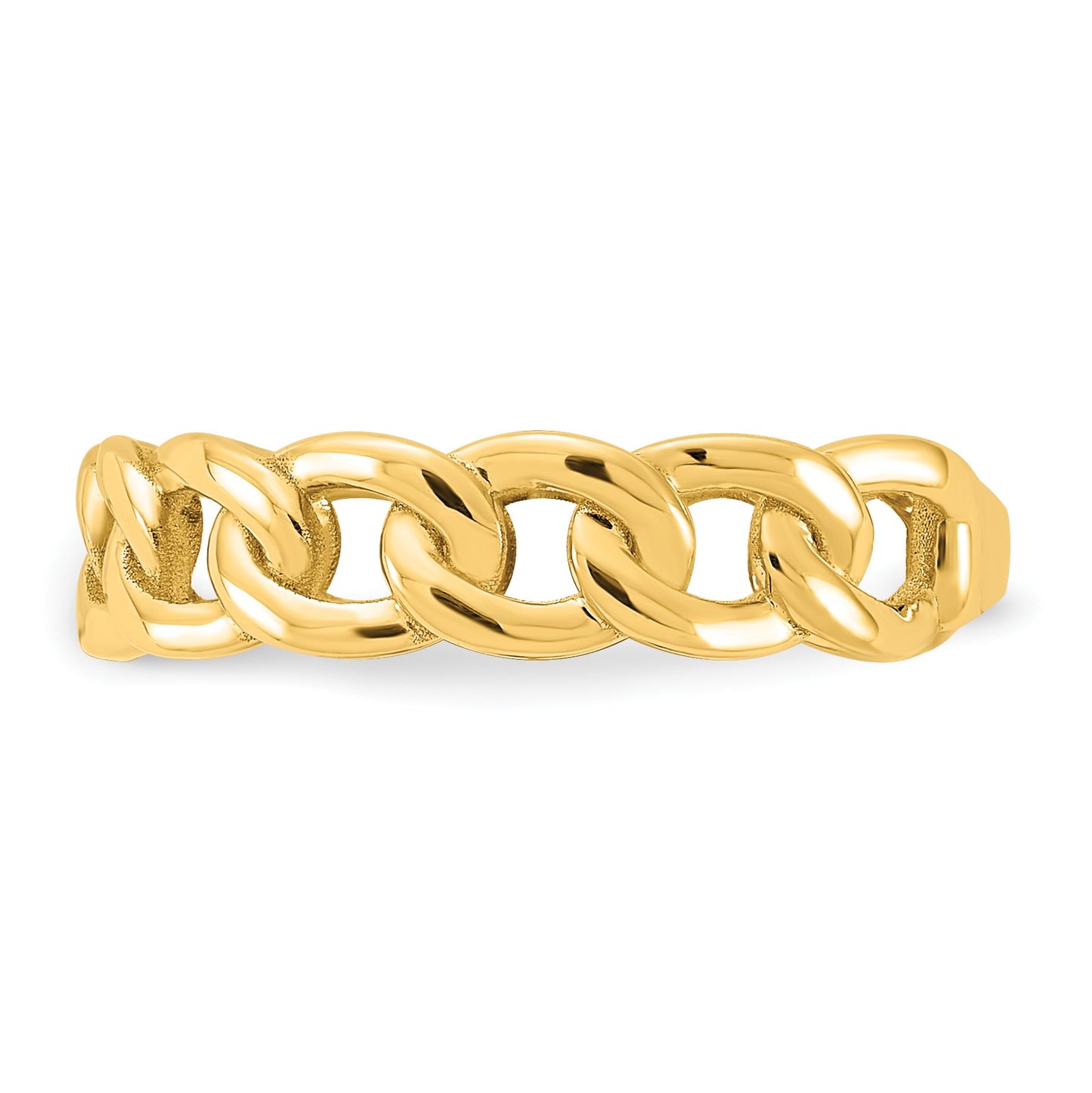 14k Polished 5mm Curb Link Ring Size 6
