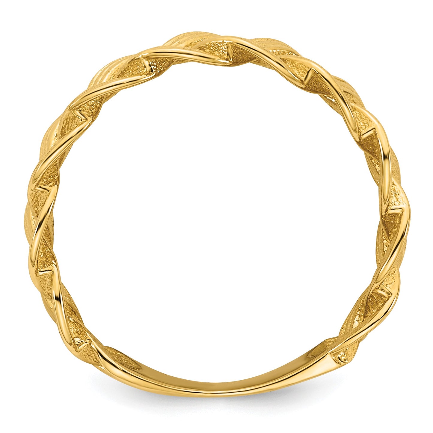 14k Polished Fancy Braided Size 7 Ring