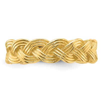 14k Polished Fancy Braided Size 7 Ring