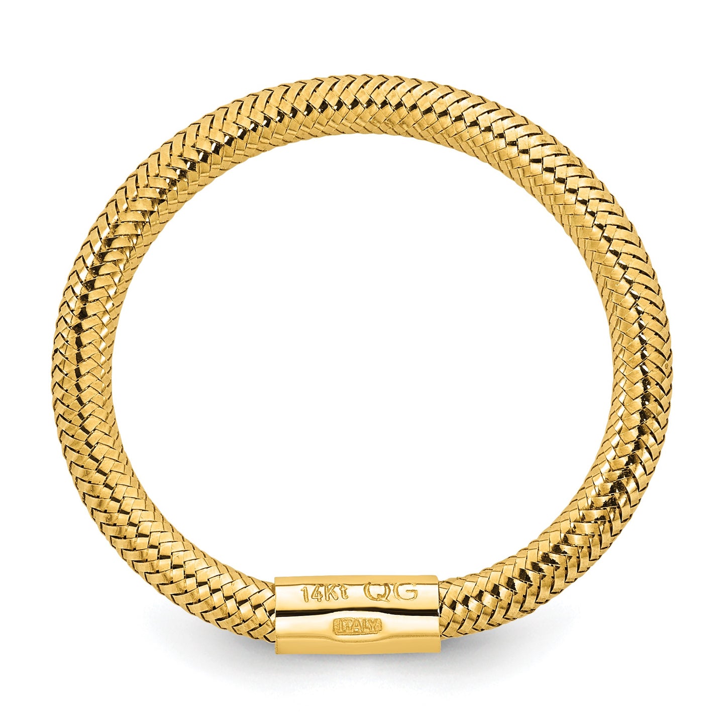 14k Polished Mesh Stretch Ring
