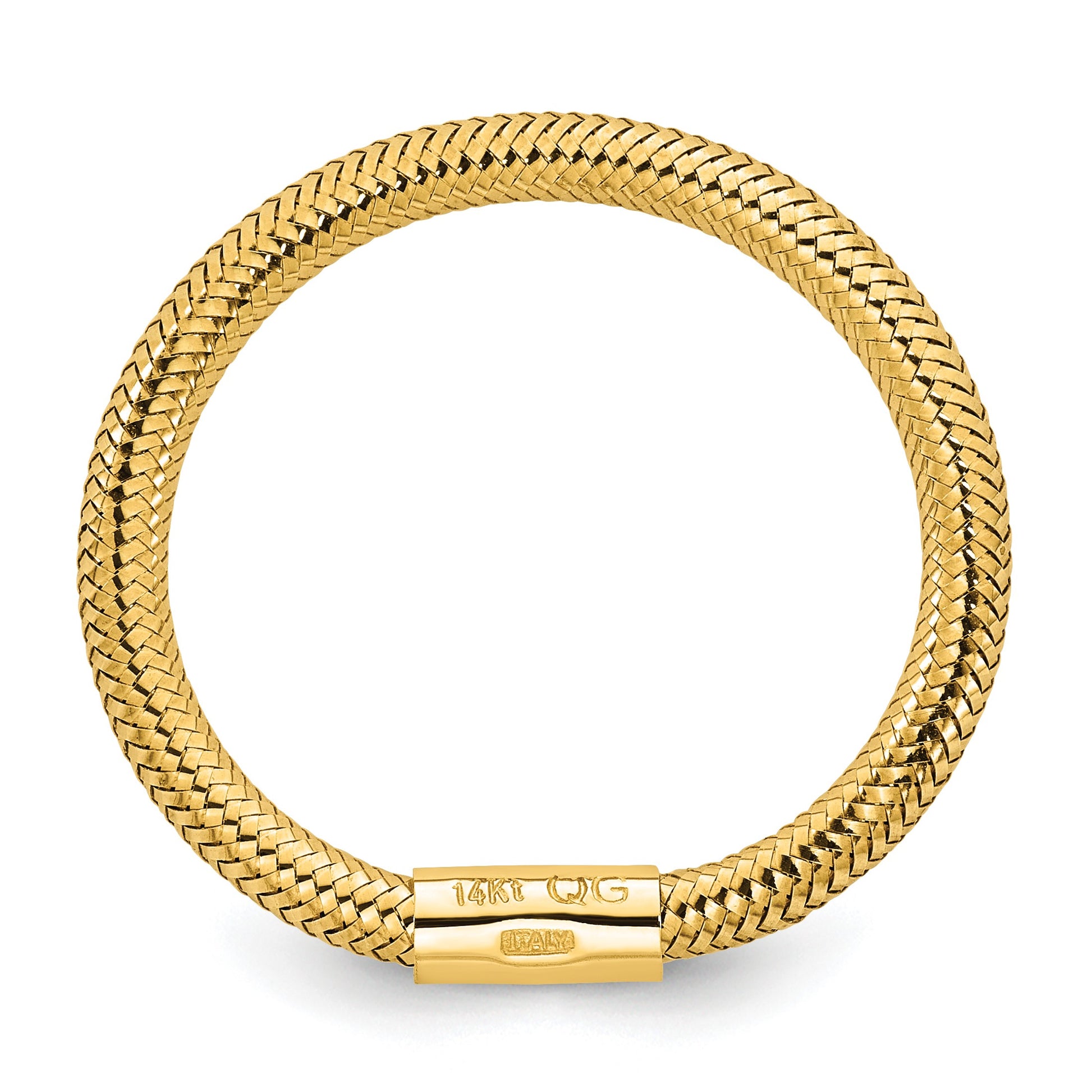 14k Polished Mesh Stretch Ring