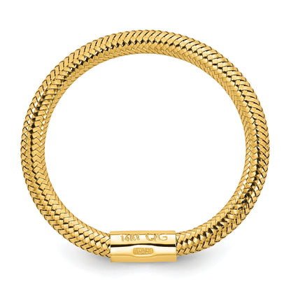 14k Polished Mesh Stretch Ring