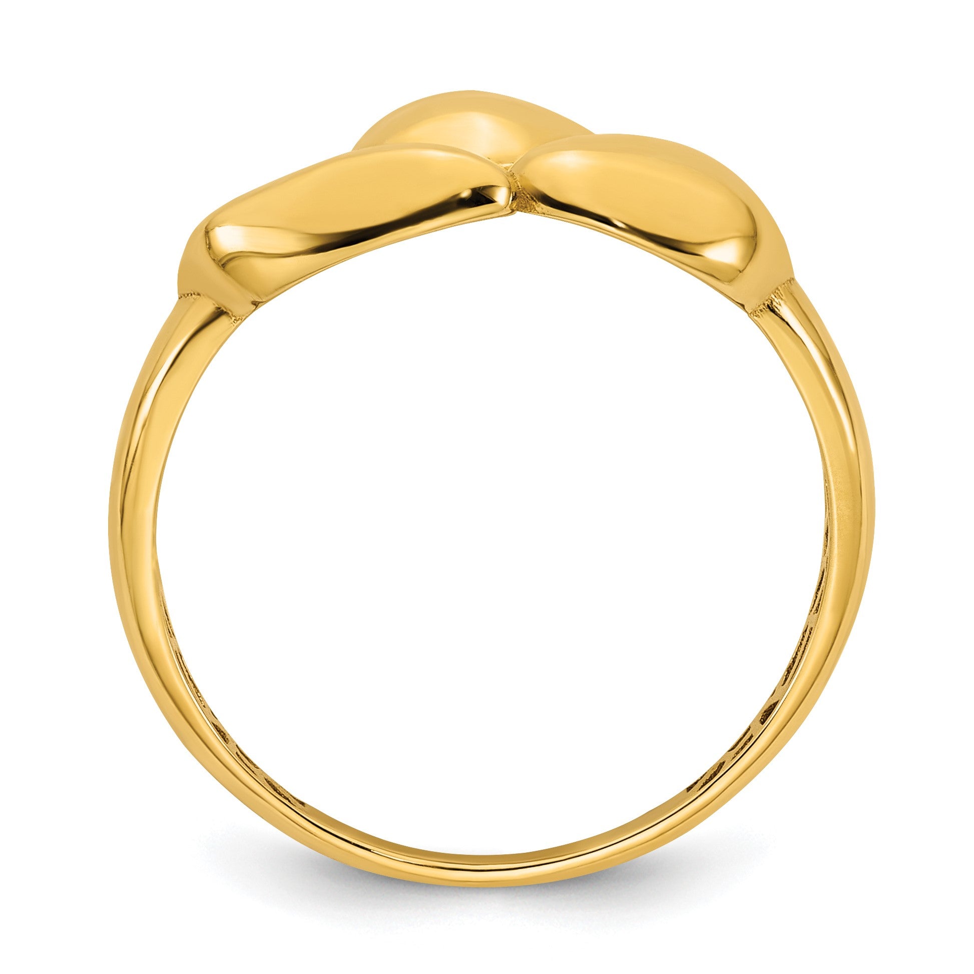 14k Polished Trio Domed Size 7 Ring