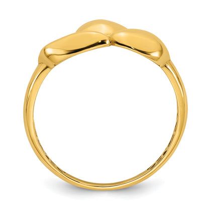14k Polished Trio Domed Size 7 Ring