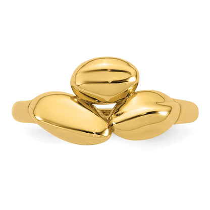 14k Polished Trio Domed Size 7 Ring