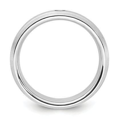 Cobalt Polished, Brushed & Grooved CZ 8mm Men's Band