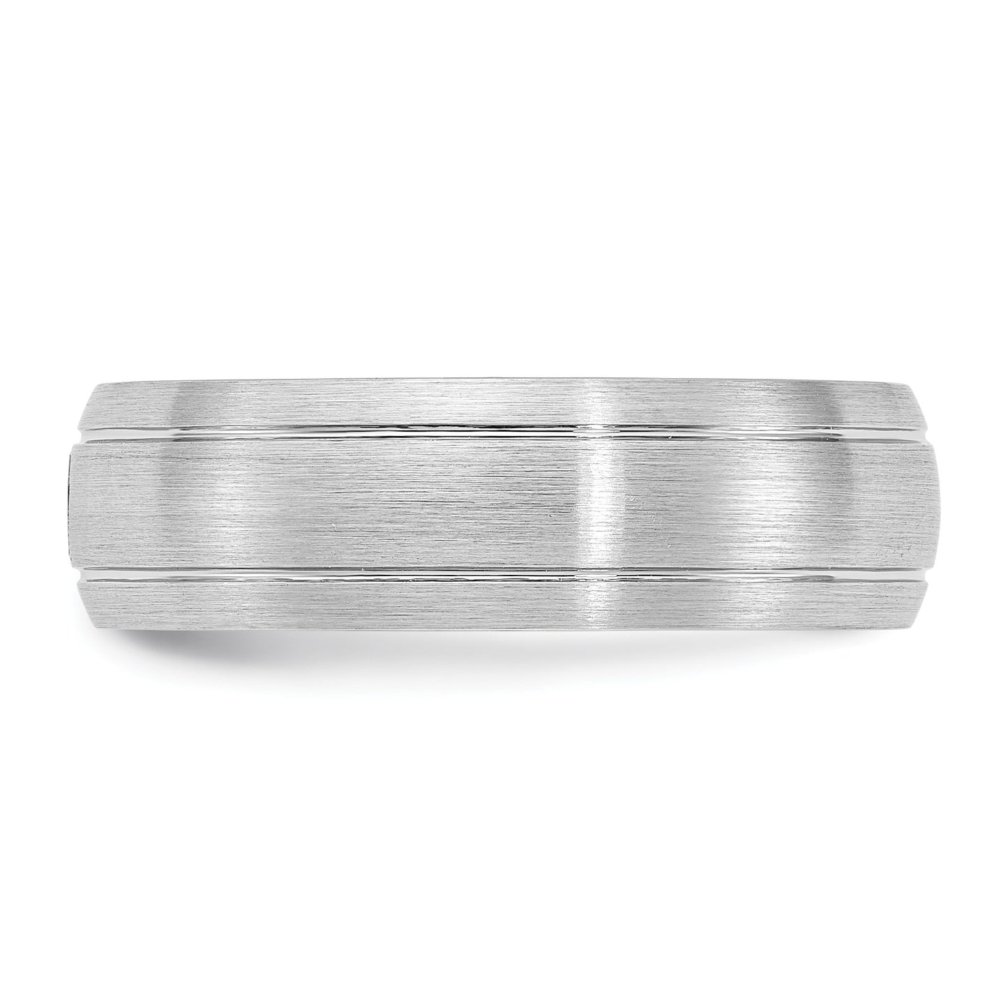 Cobalt Polished, Brushed & Grooved CZ 8mm Men's Band