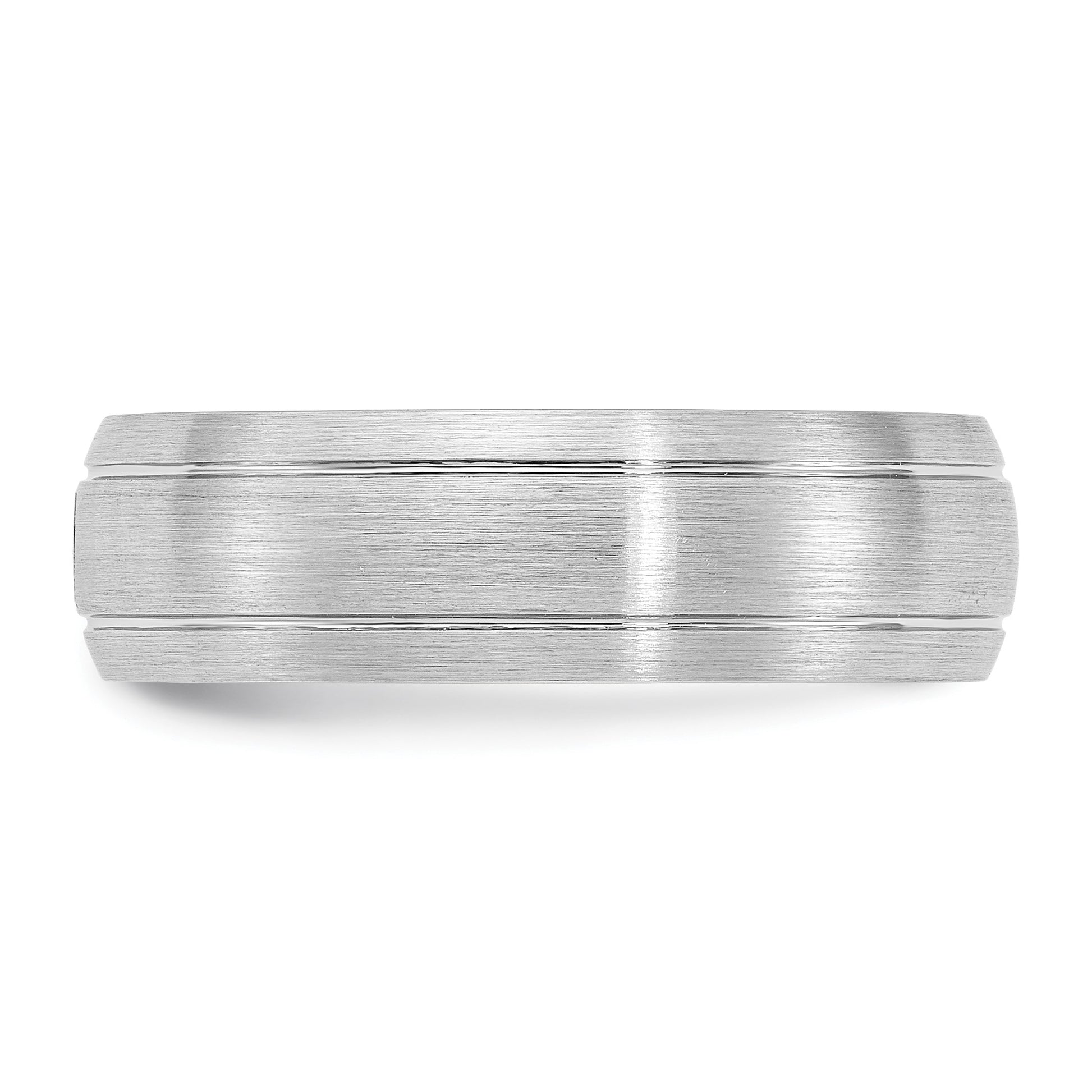 Cobalt Polished, Brushed & Grooved CZ 8mm Men's Band
