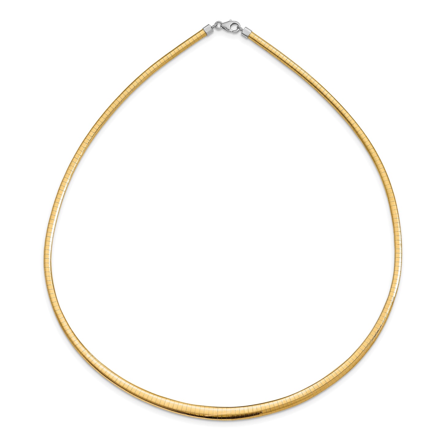 14k with White Rhodium 3.00-6.00mm Graduated Reversible 18 inch Omega Necklace