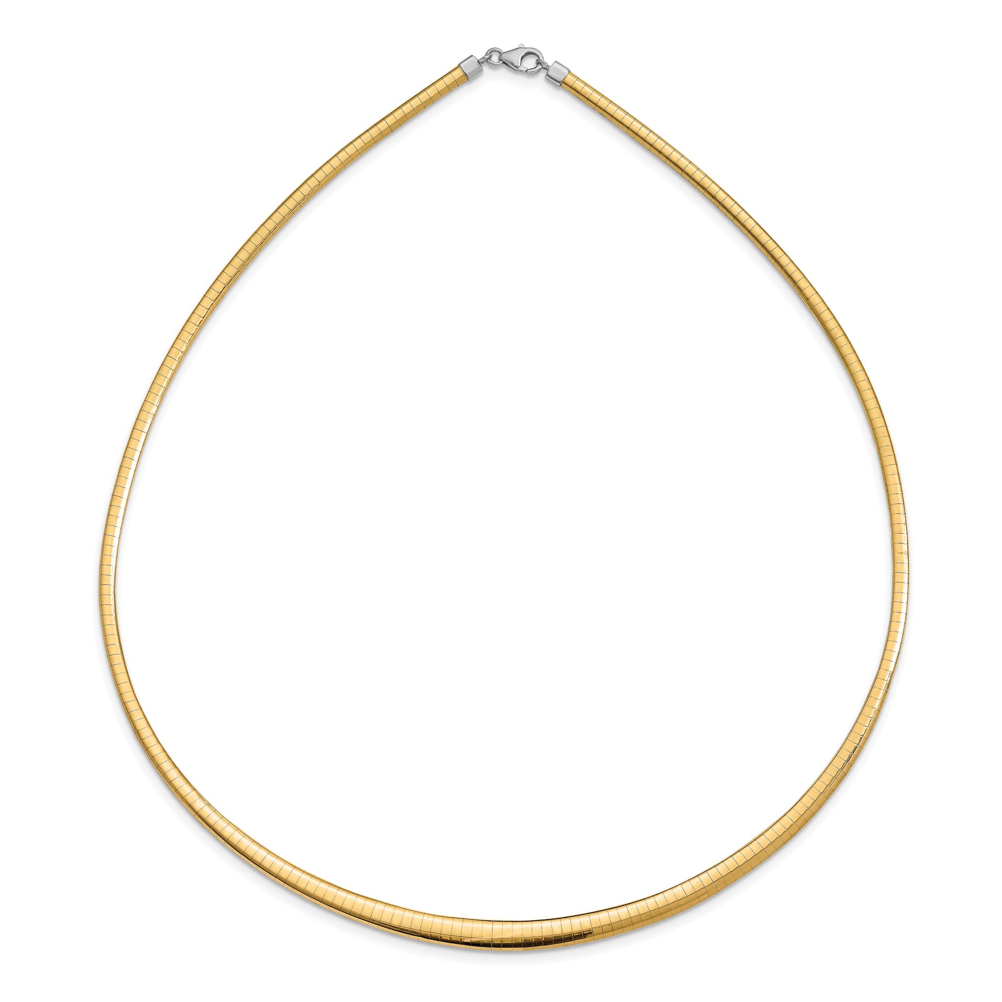 14k with White Rhodium 3.00-6.00mm Graduated Reversible 18 inch Omega Necklace