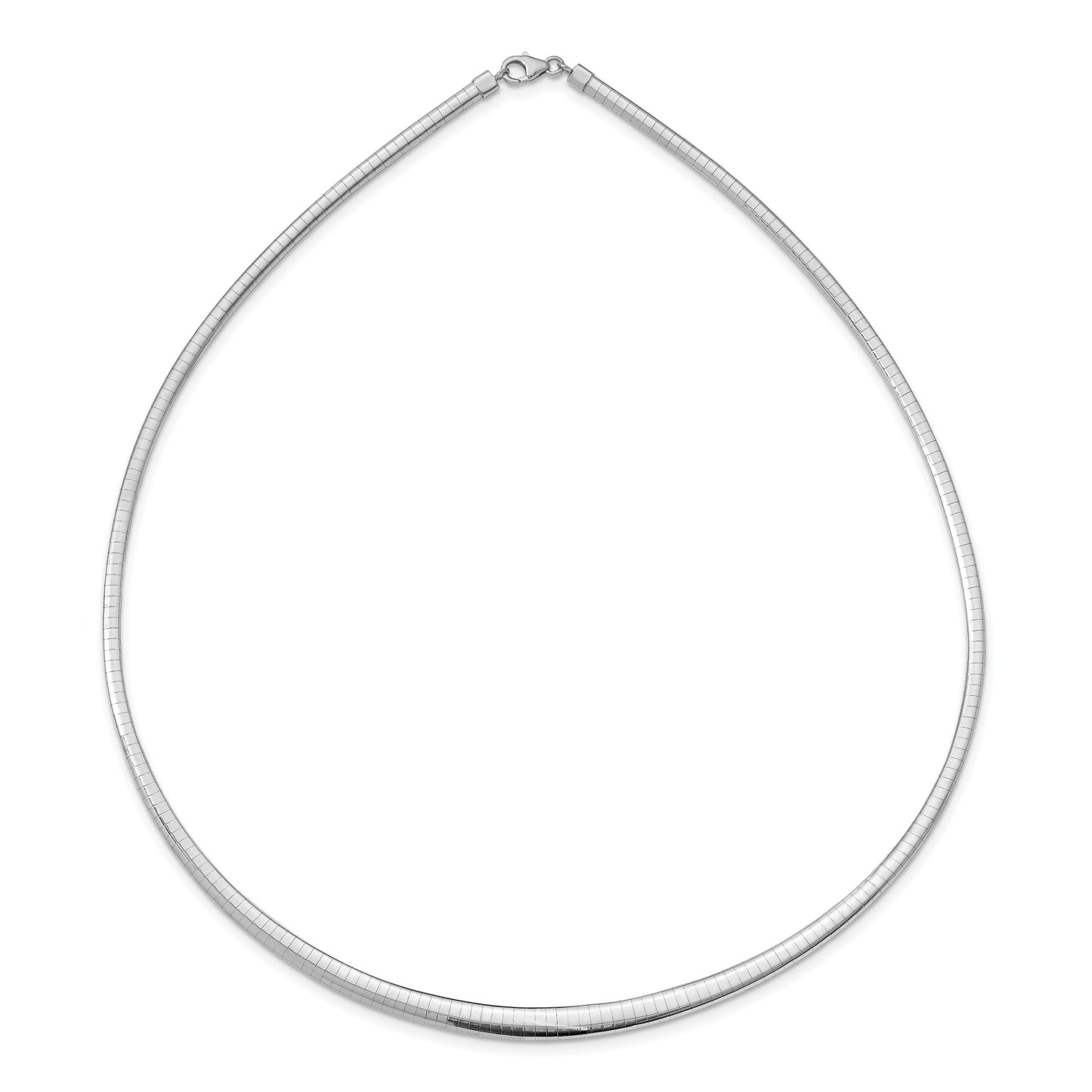 14k with White Rhodium 3.00-6.00mm Graduated Reversible 18 inch Omega Necklace