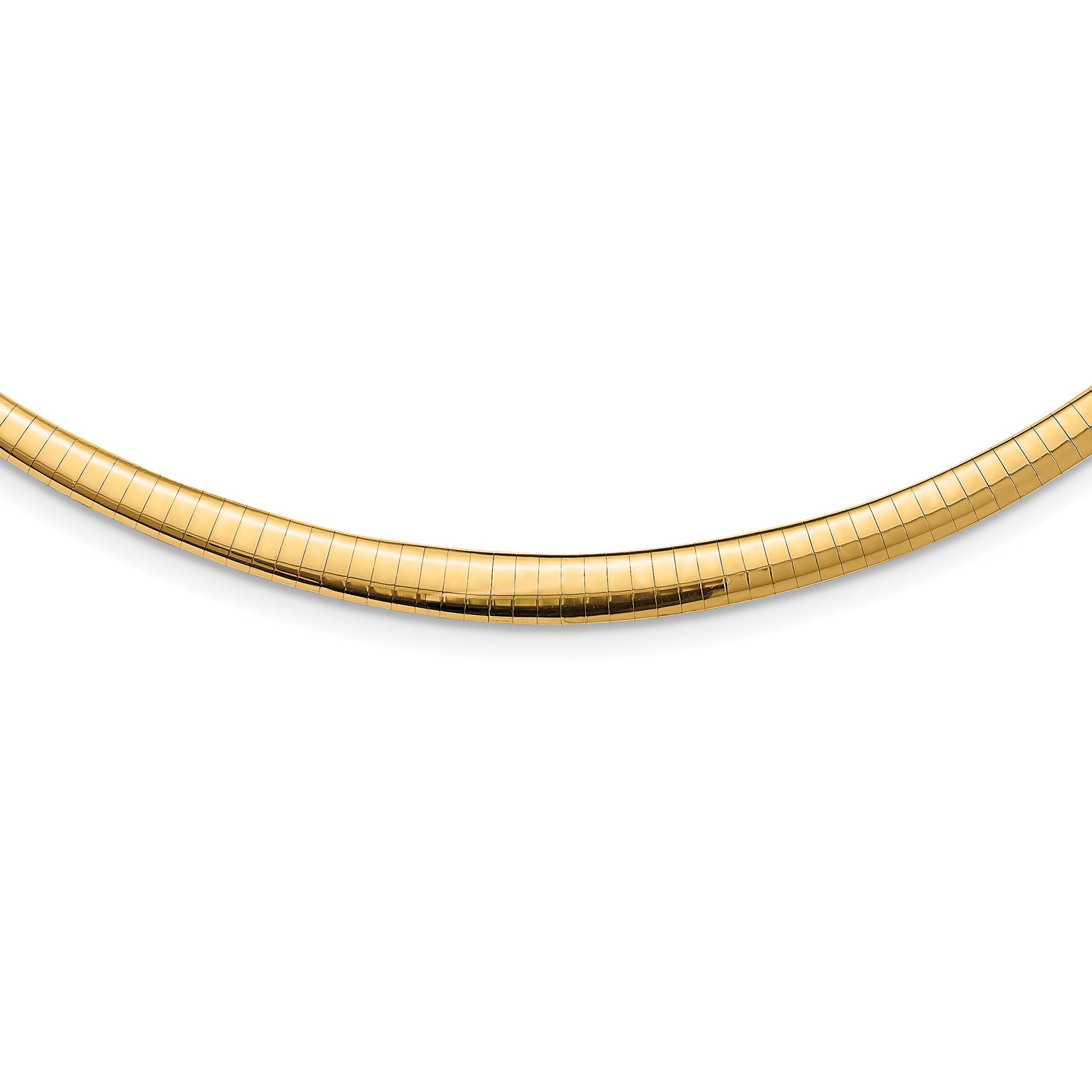 14k with White Rhodium 3.00-6.00mm Graduated Reversible 18 inch Omega Necklace