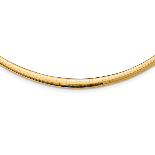 14k with White Rhodium 3.00-6.00mm Graduated Reversible 18 inch Omega Necklace