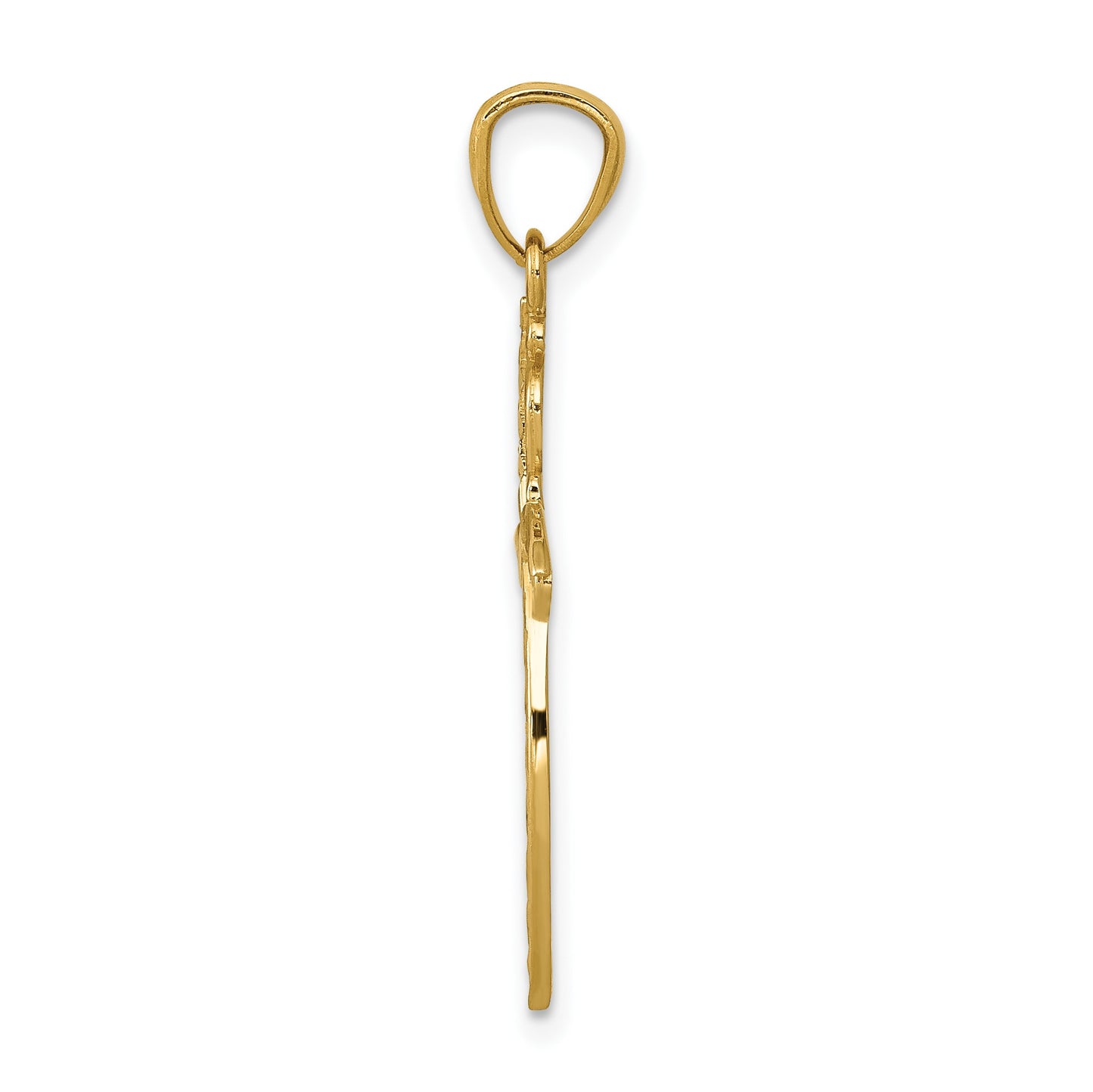 14k Scroll Design Cross Pendant