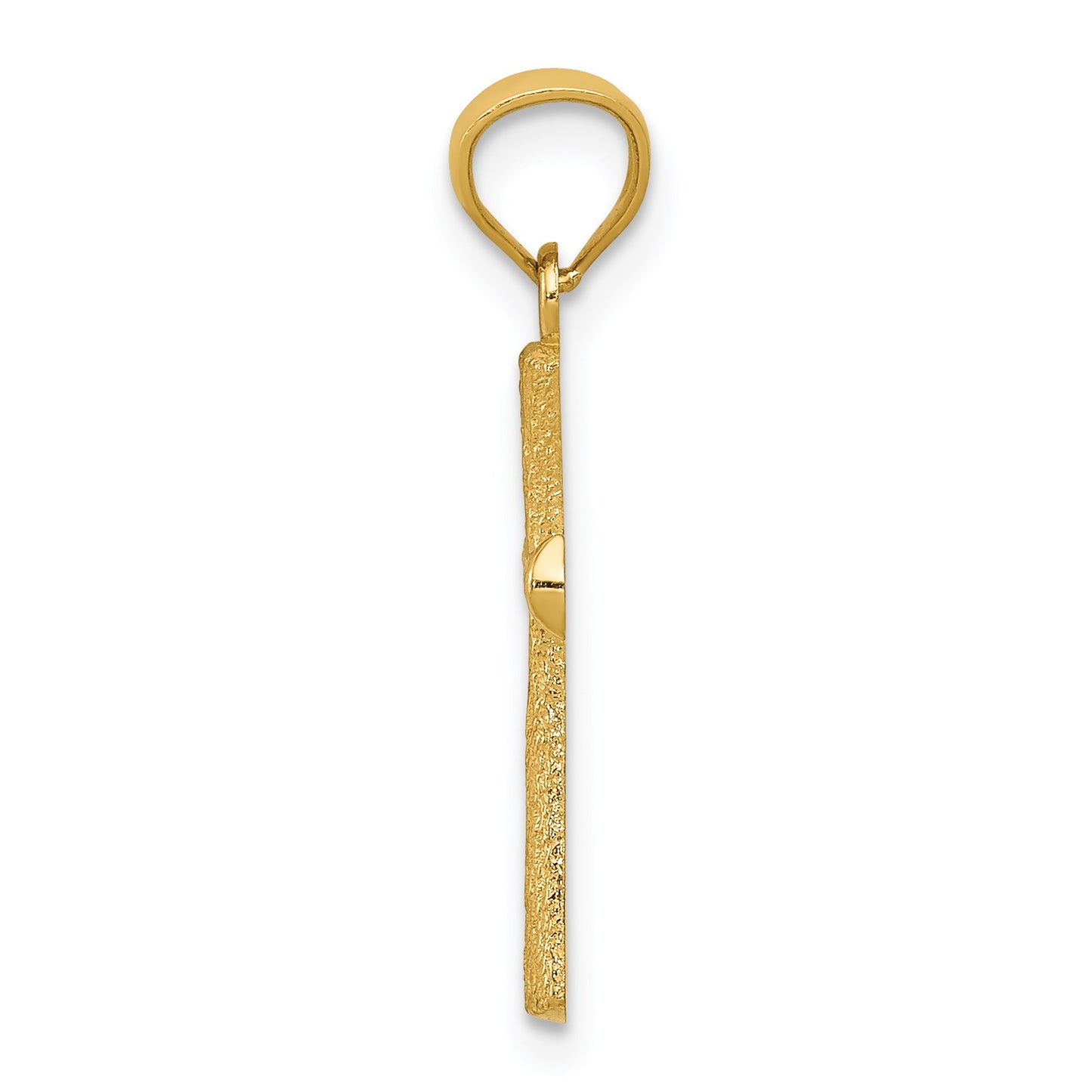14k Diamond-cut Cross Pendant