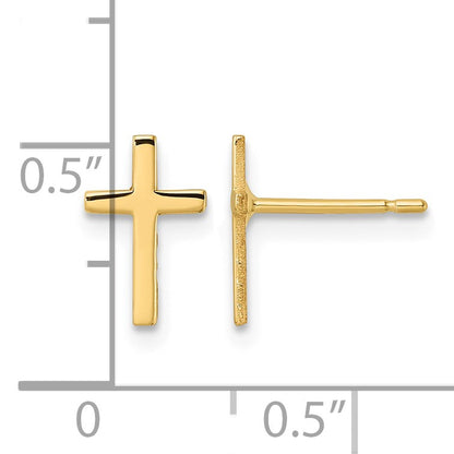 14k Polished Cross Post Earrings