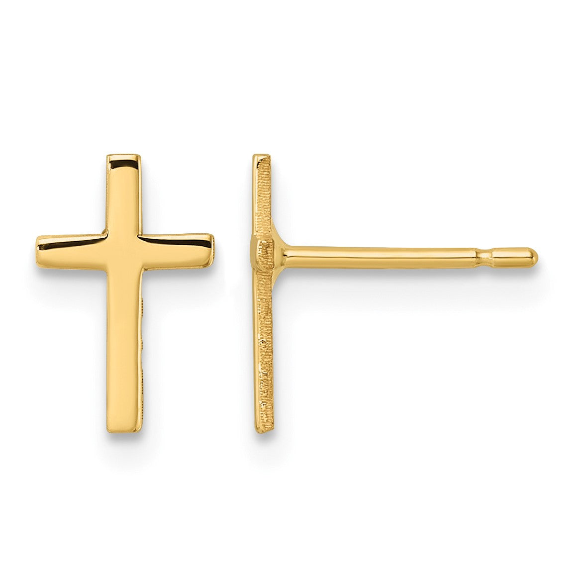14k Polished Cross Post Earrings
