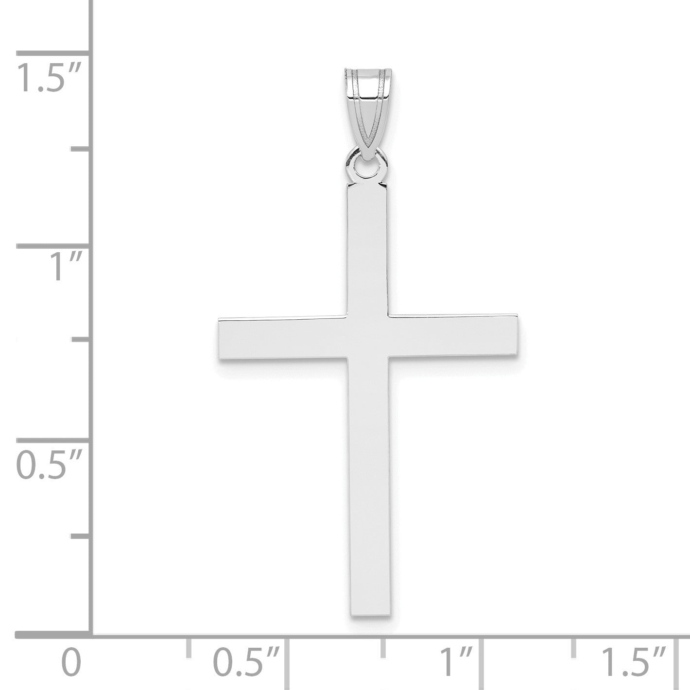 14k White Gold Engravable Cross Charm