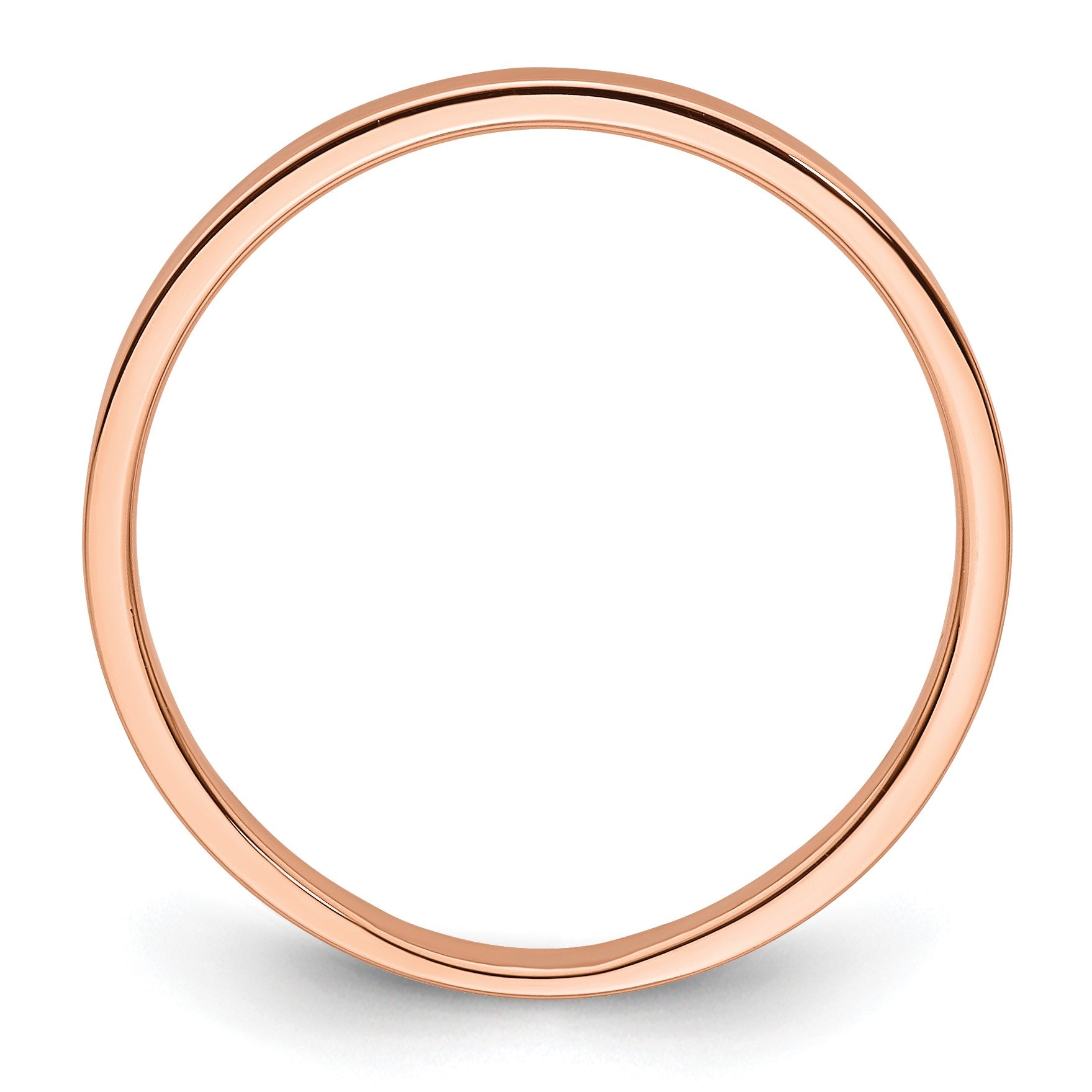 14k Rose Gold 2mm Lightweight Flat Wedding Band Size 5.5