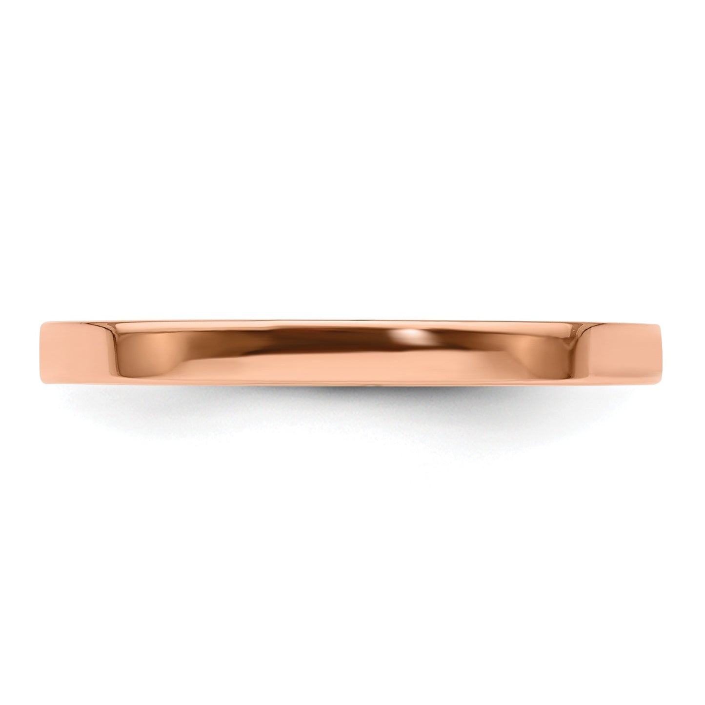 14k Rose Gold 2mm Lightweight Flat Wedding Band Size 8.5