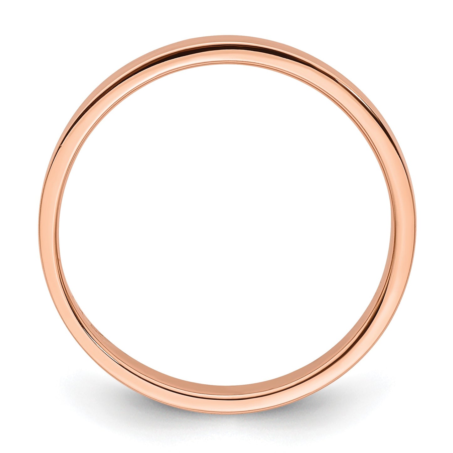 14k Rose Gold 3mm Lightweight Flat Wedding Band Size 11
