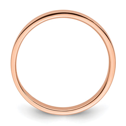 14k Rose Gold 3mm Lightweight Flat Wedding Band Size 8.5