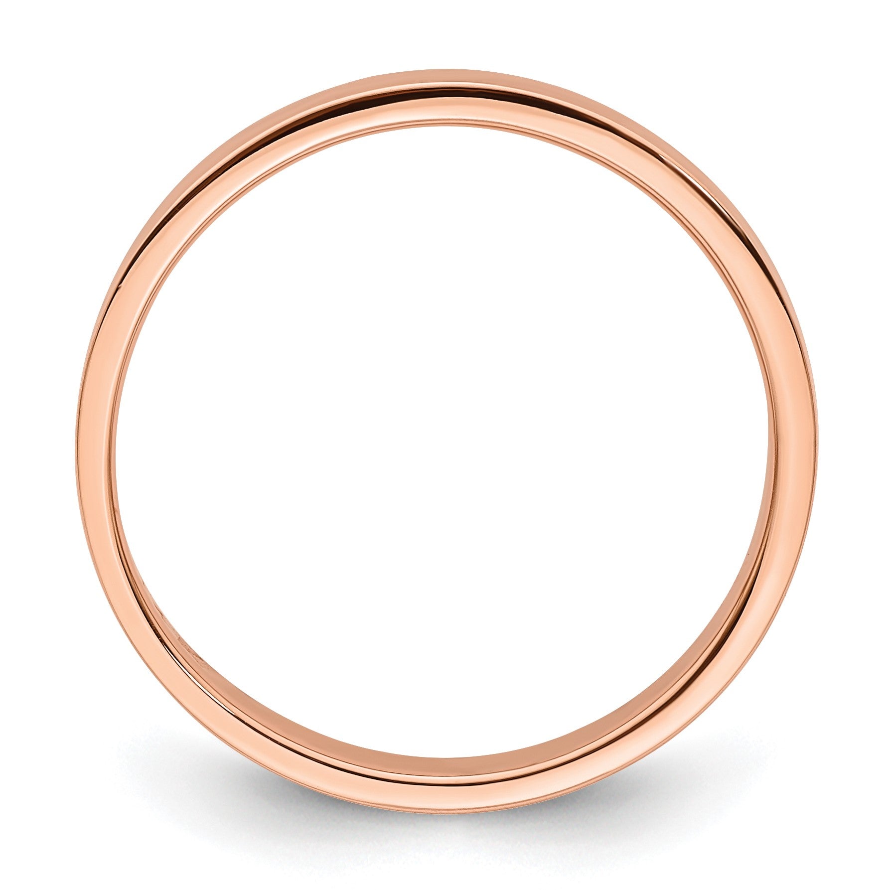 14k Rose Gold 3mm Lightweight Flat Wedding Band Size 6.5