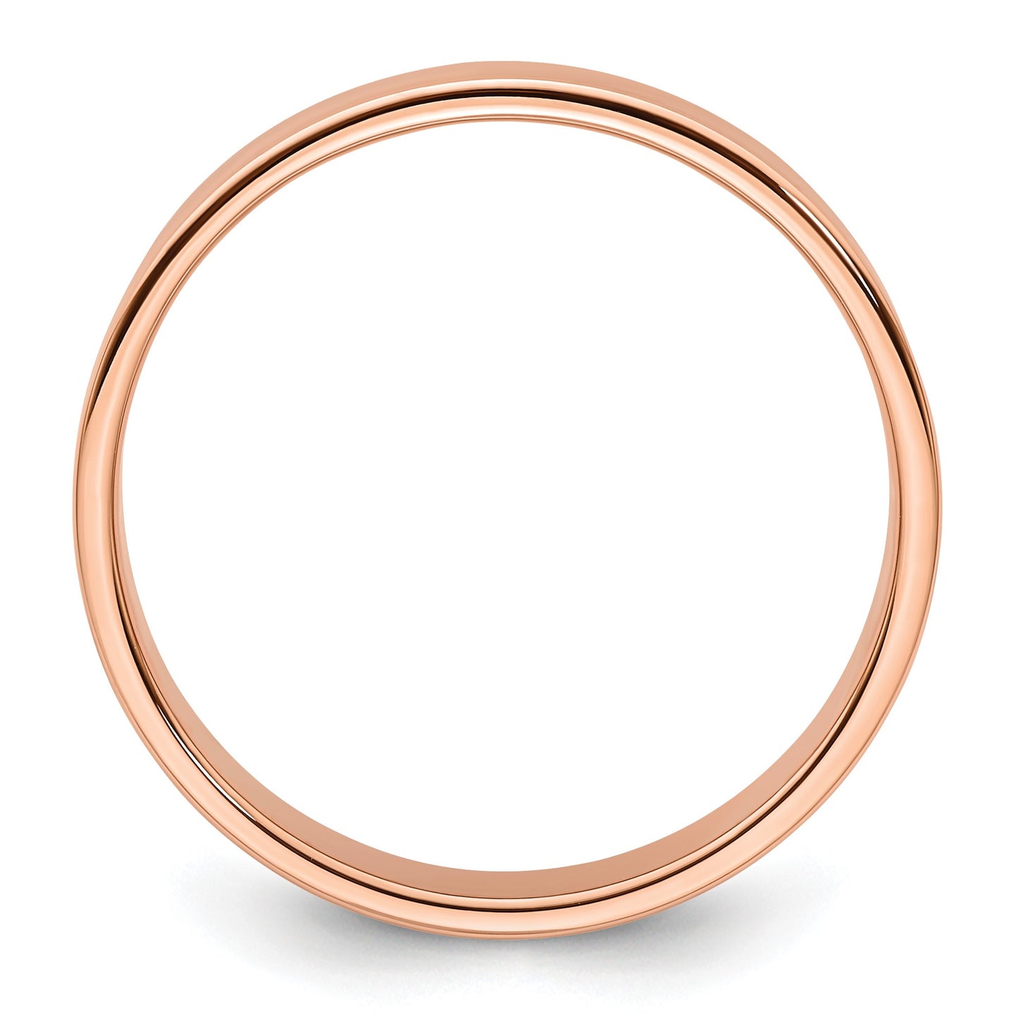 14k Rose Gold 5mm Lightweight Flat Wedding Band Size 7