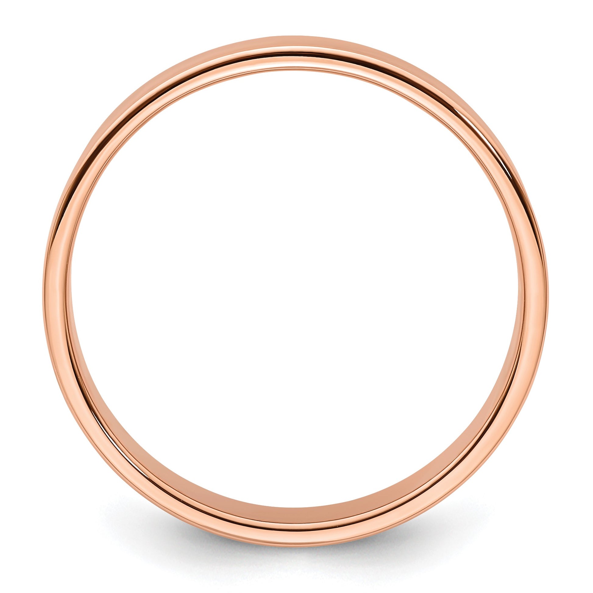 14k Rose Gold 5mm Lightweight Flat Wedding Band Size 7