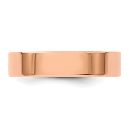 14k Rose Gold 5mm Lightweight Flat Wedding Band Size 7