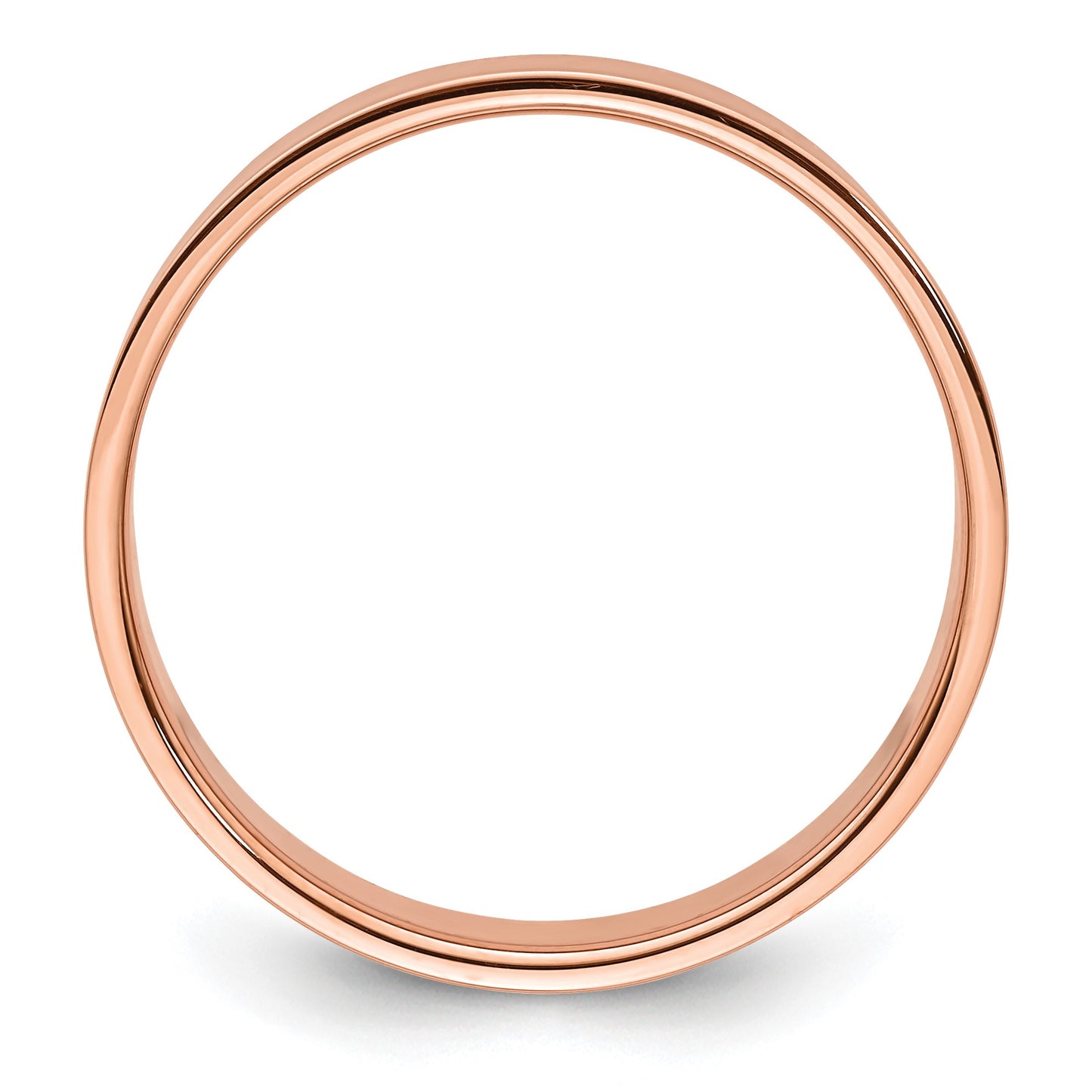 14k Rose Gold 6mm Lightweight Flat Wedding Band Size 9