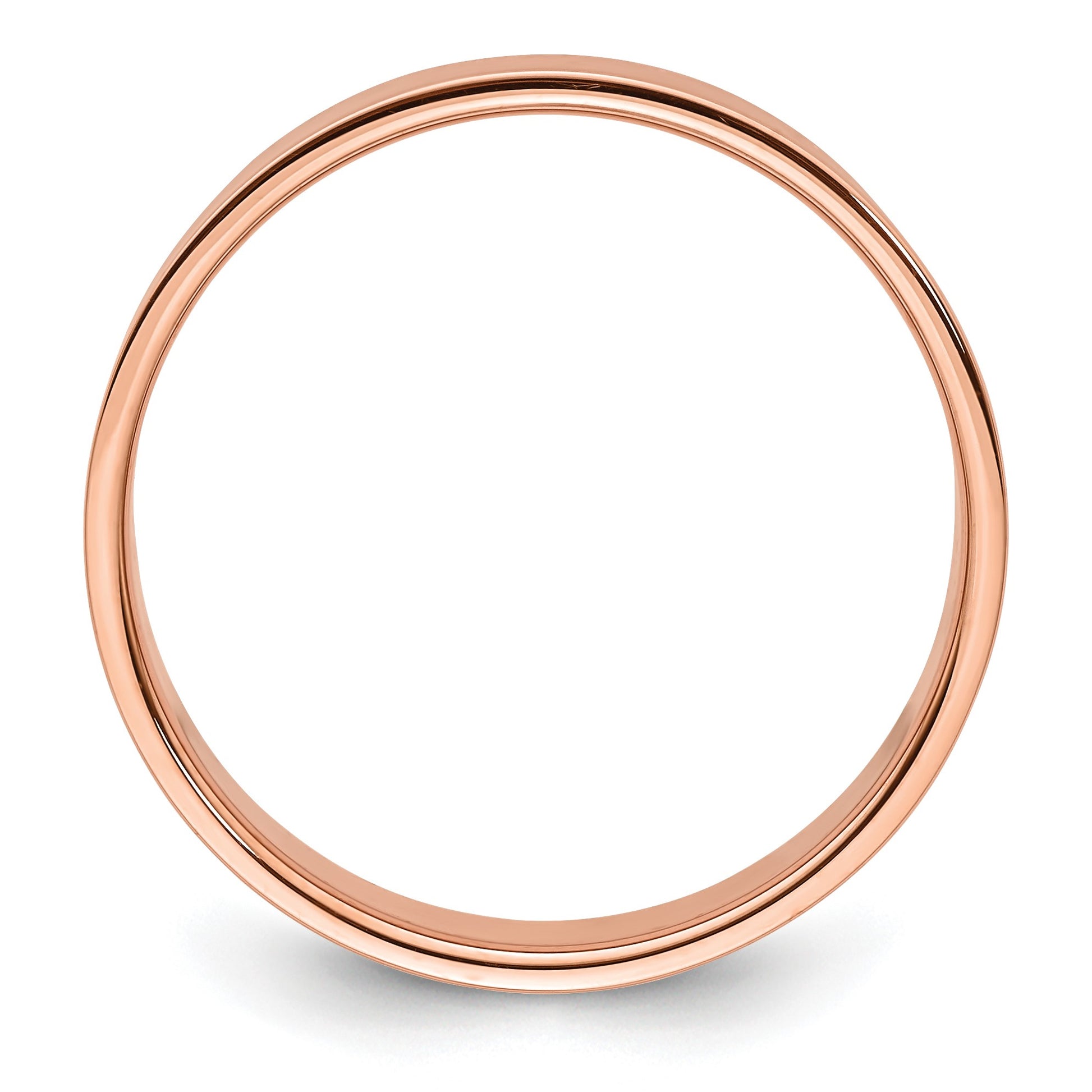 14k Rose Gold 6mm Lightweight Flat Wedding Band Size 9