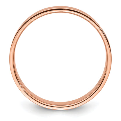 14k Rose Gold 6mm Lightweight Flat Wedding Band Size 9