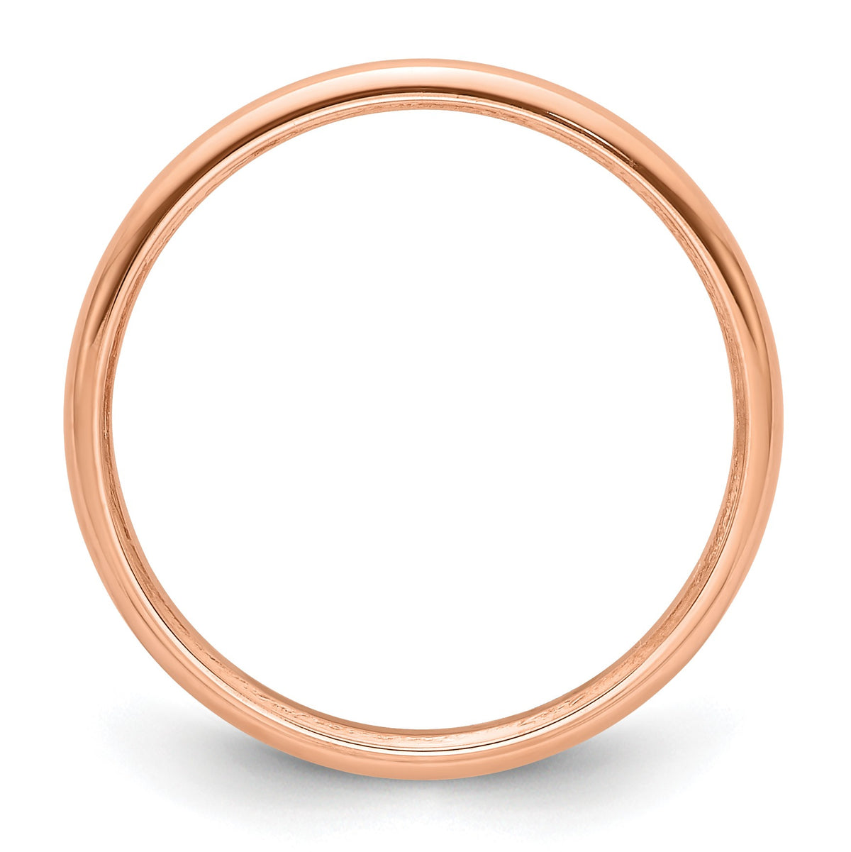 14k Rose Gold 2mm Half-Round Wedding Band Size 6.5
