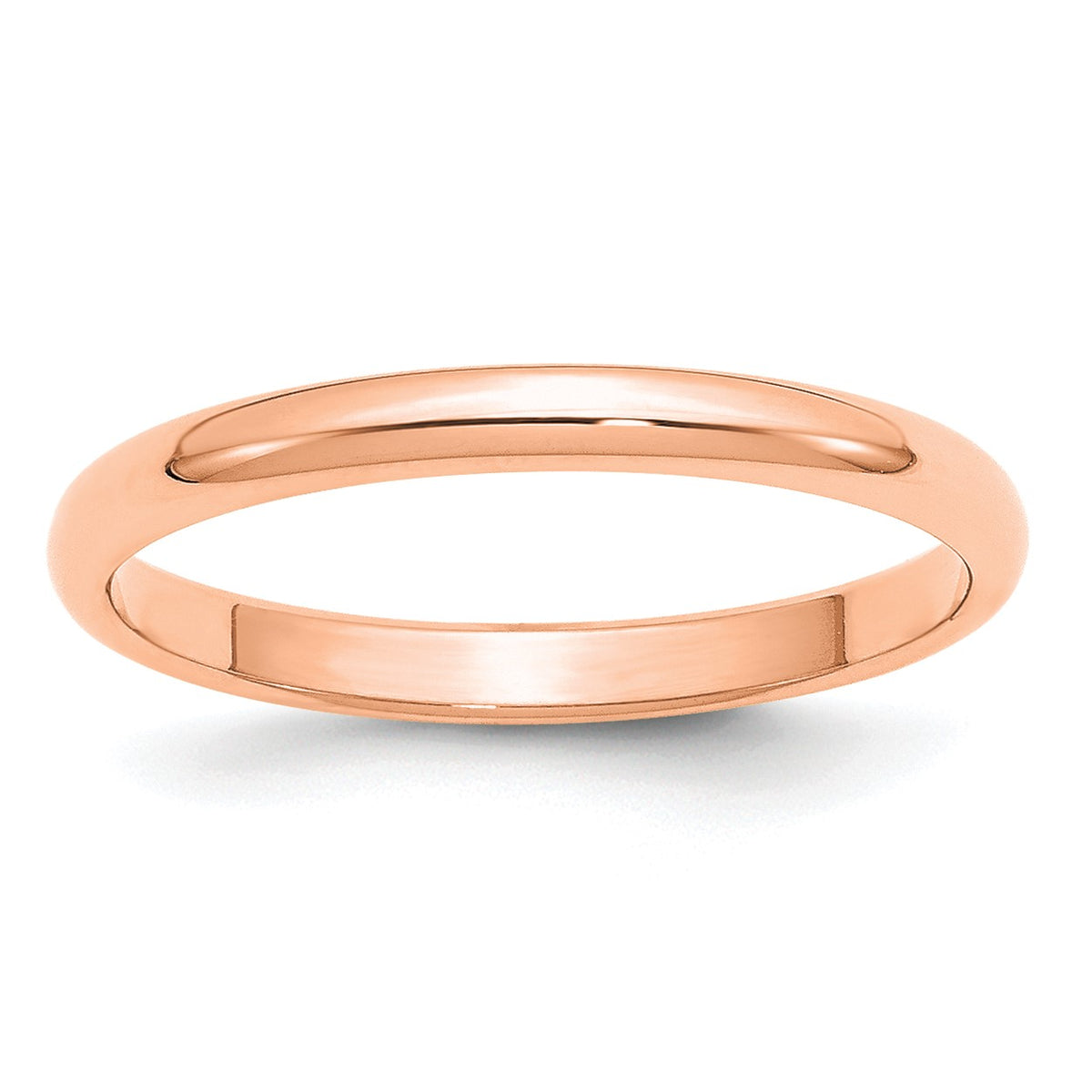 14k Rose Gold 2.5mm Half Round Band Size 7