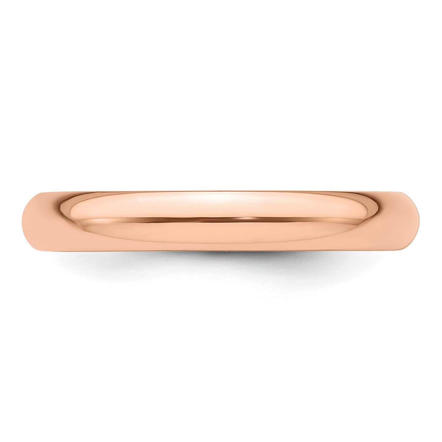 14k Rose Gold 3mm Half-Round Wedding Band Size 5