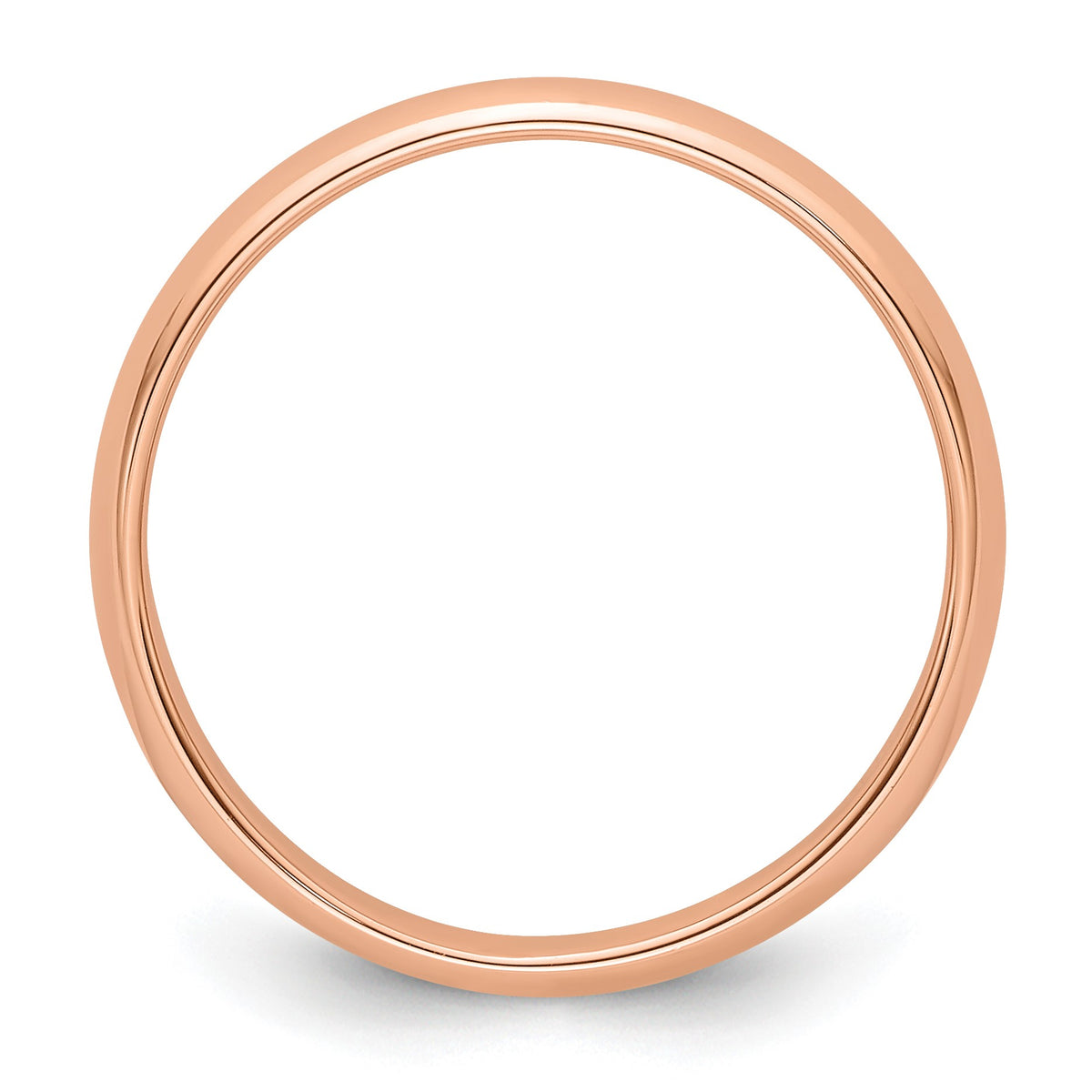 14k Rose Gold 4mm Half-Round Wedding Band Size 7.5