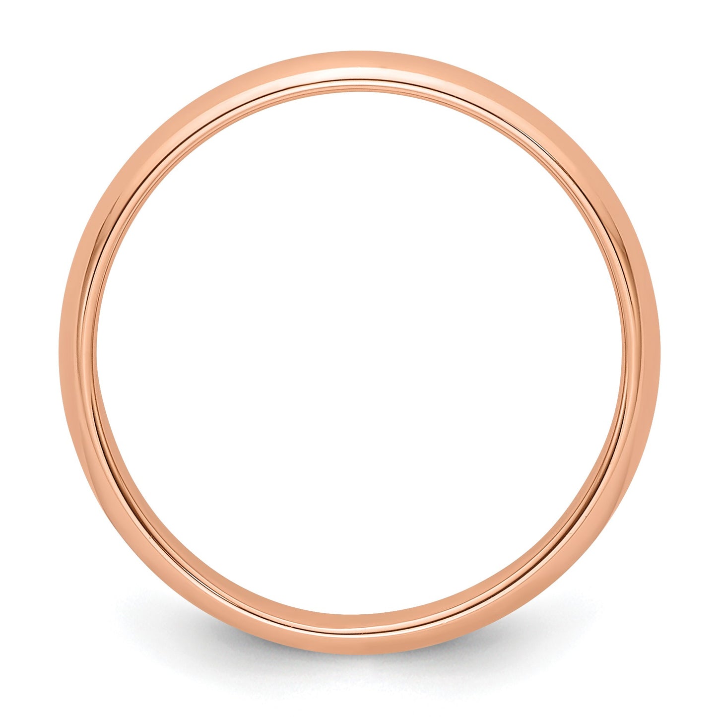 14k Rose Gold 4mm Half Round Wedding Band Size 9.5