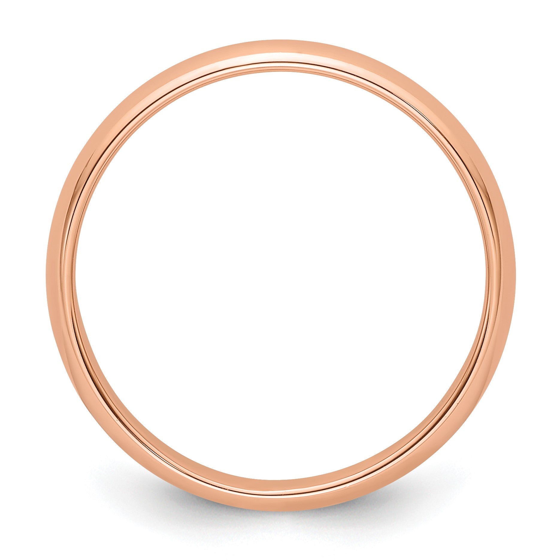 14k Rose Gold 4mm Half Round Wedding Band Size 11