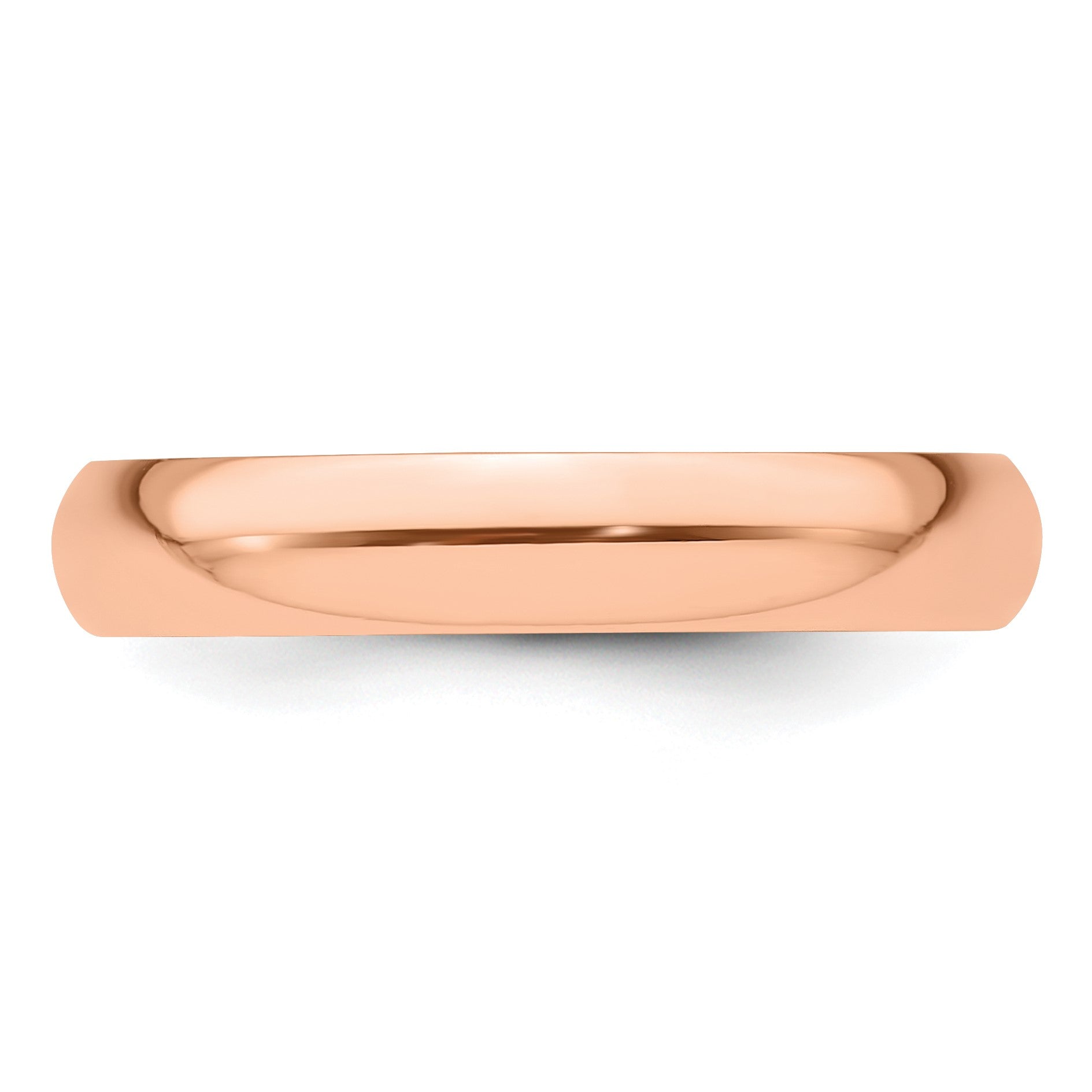 14k Rose Gold 4mm Half Round Wedding Band Size 12