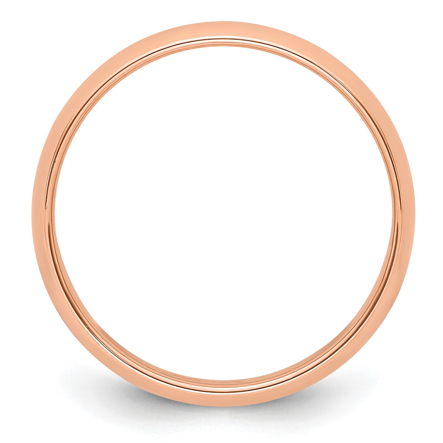 14k Rose Gold 5mm Half Round Wedding Band Size 10