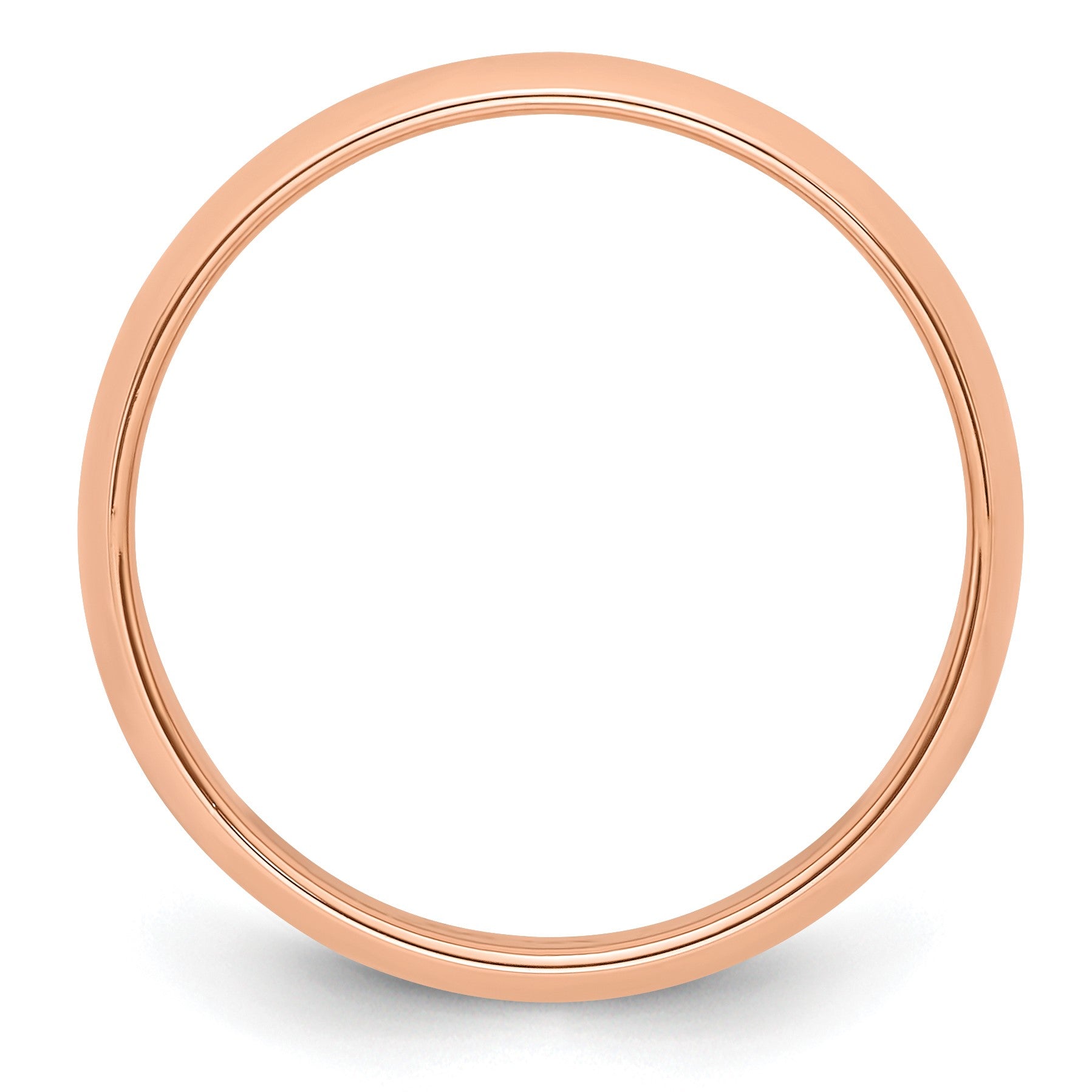 14k Rose Gold 5mm Half Round Wedding Band Size 10