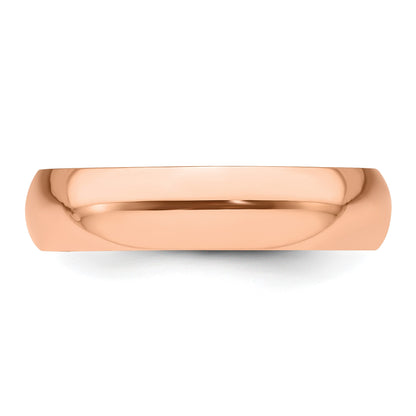 14k Rose Gold 5mm Half Round Wedding Band Size 10