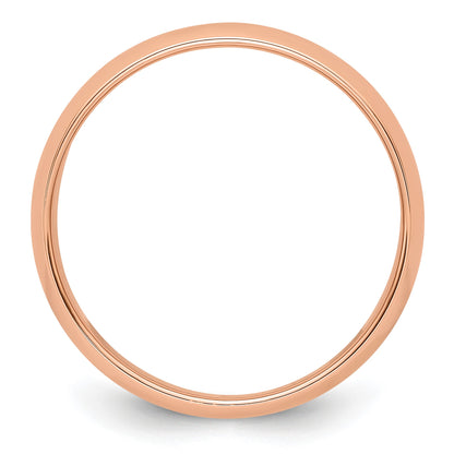 14k Rose Gold 6mm Half-Round Wedding Band Size 7.5